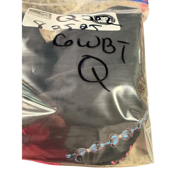 CG Sport Black XL Embroidered Peasant Top & Smocked lace Hem Peplum Whimsigoth - Picture 7 of 9